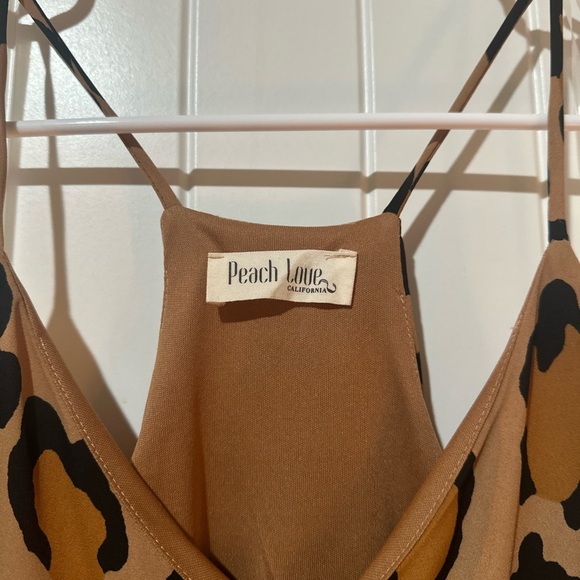 Peach Love California Tan Leopard Dress - Picture 3 of 3